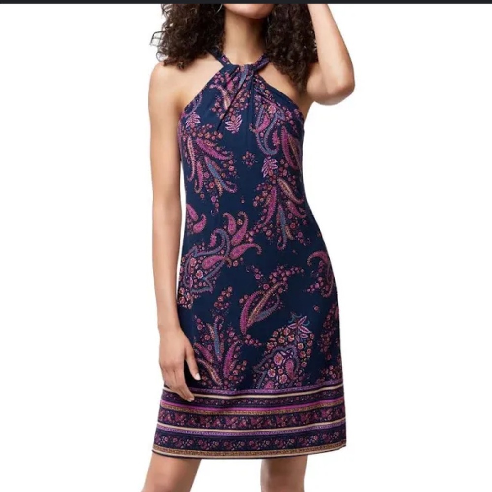 Tommy Bahama Women's Paisley Daze Halter Dress - Ocean Deep. Size: XS